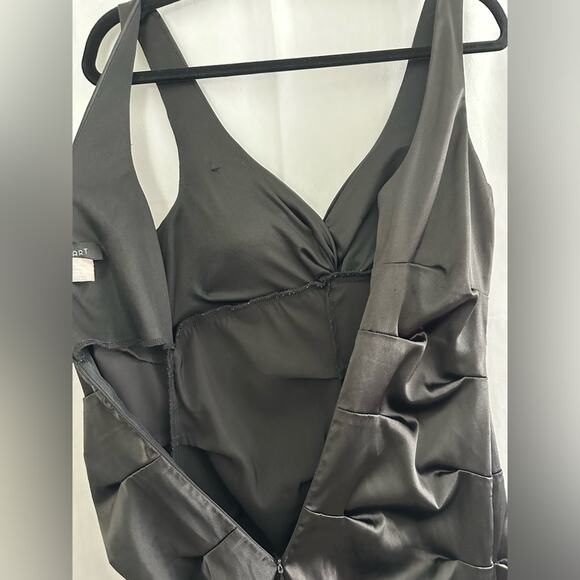 Vintage B. Smart Black Satin Ruched Mini Cocktail Dress Womens Size 7/8 - Picture 8 of 9